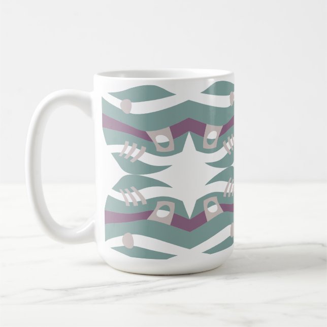 Mug Arche de Noé Abstraite Dusty Seagrass Ecru Eggplan (Gauche)