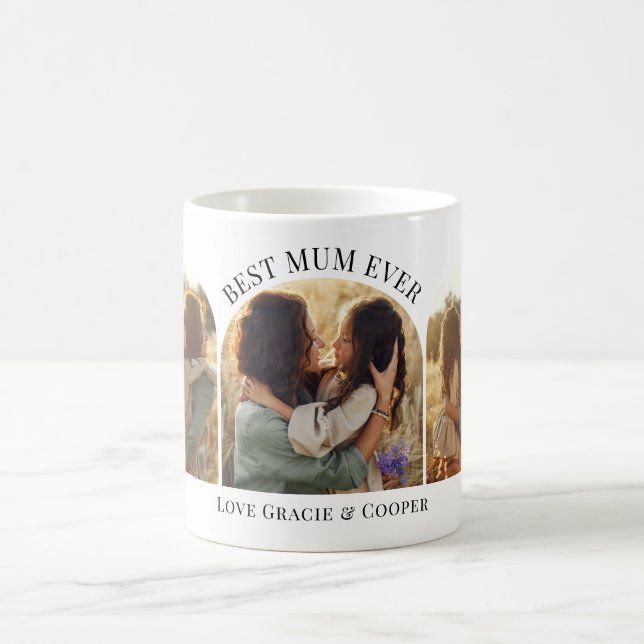Mug Arche moderne élégant multi photo meilleure maman (Centre)