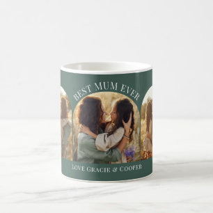Mug Arche verte élégante multi photo meilleure maman