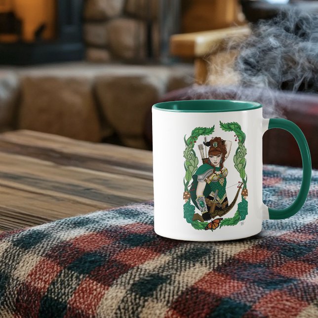 Mug Archère Elfe de la Forêt Enchantée Verte Fantastiq (Créateur téléchargé)