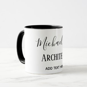 Mug ARCHITECTE Cadeaux personnalisés Classique Noir Bl