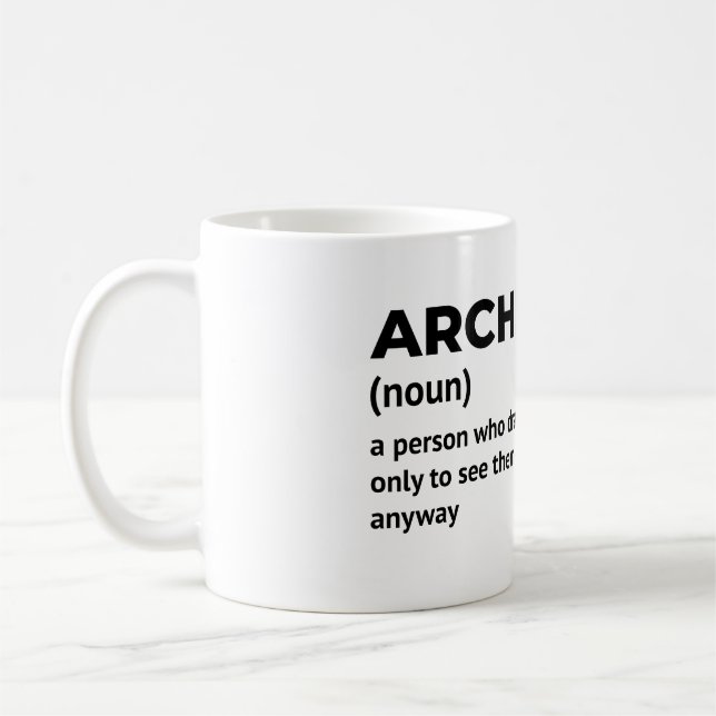 Mug Architecte - Drôle de définition de travail (Gauche)