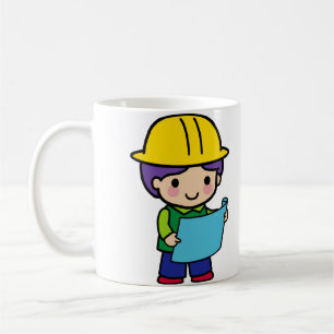 Mug Architecte Ingénieur Entrepreneur avec casque dur 