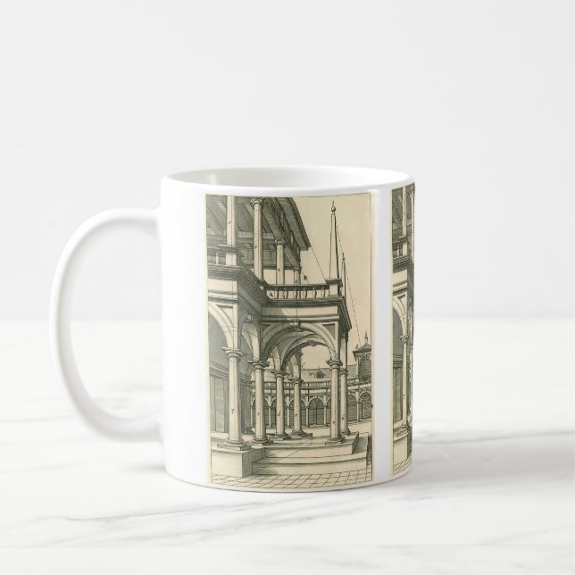 Mug Architecture Ancienne, Cour romaine avec Colonnes (Gauche)