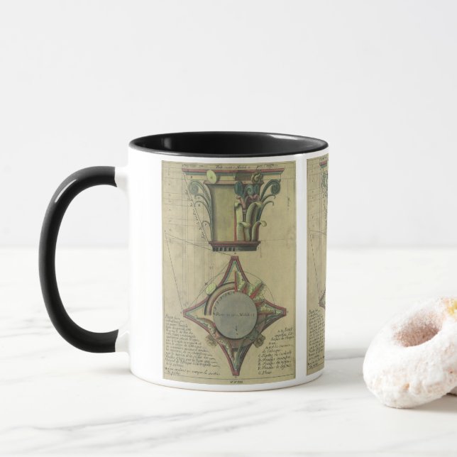 Mug Architecture Ancienne, Couronne de Capitale Décora (Avec donut)