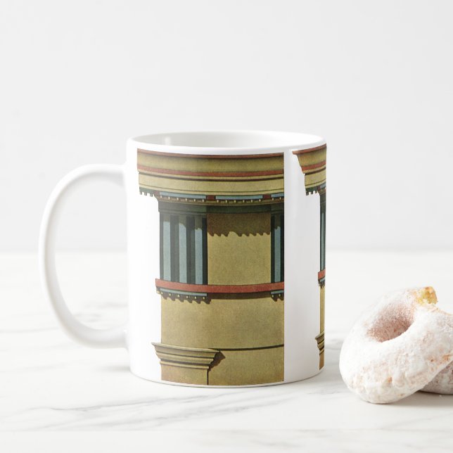 Mug Architecture Classique Vintage, Entablement de Tem (Avec donut)