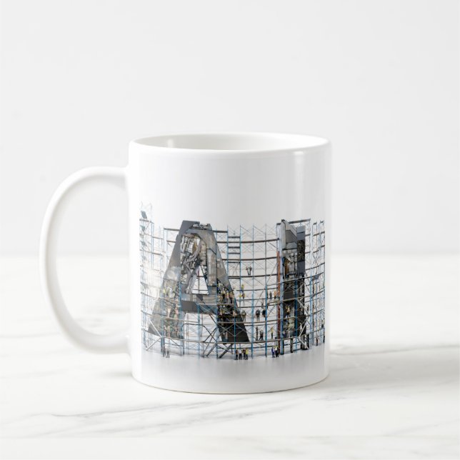 Mug Architecture de lettres industrielles d'IA Art  (Gauche)