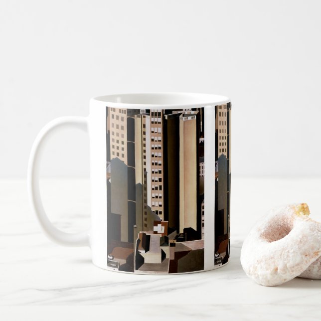 Mug Architecture vintage, gratte-ciel par Sheeler, 192 (Avec donut)