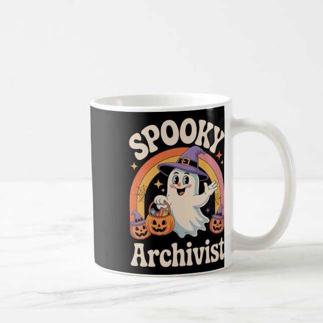 Mug Archiviste éffrayant Cute Ghost Citrouille Archive (Droite)