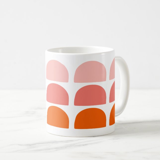 Mug Arcs Corail rose Orange (Devant droit)