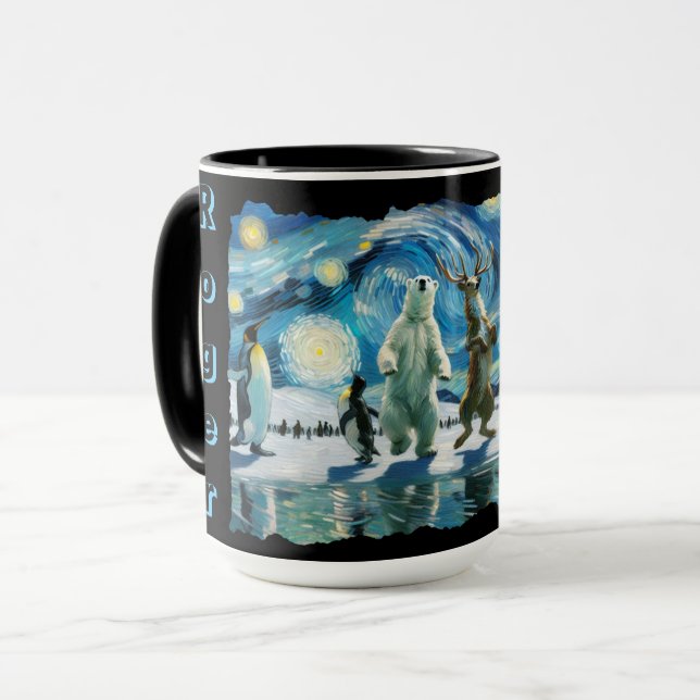 Mug "Arctic Line Dance" personnalisable (Devant gauche)