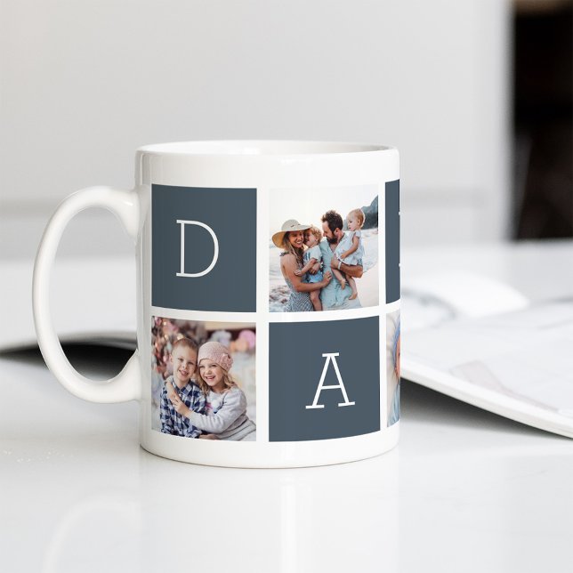 Mug Ardoise | Custom Daddy 5 Photo Collage (Créateur téléchargé)