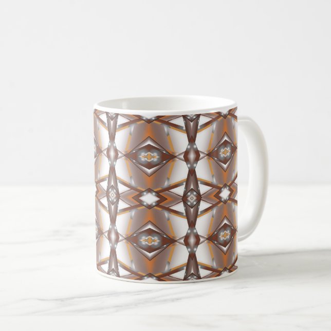Mug Arête Jagged Concentré Terre Tone Ombre Art (Devant droit)