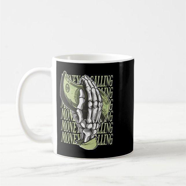Mug Argent Appelle Dollar Signal Squelette Entreprise  (Gauche)