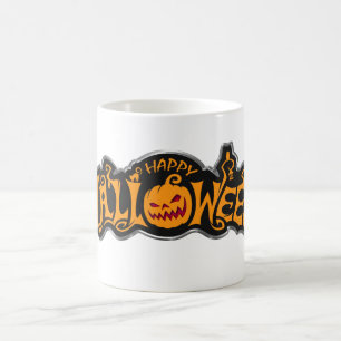 Mug Argent encadré Happy Halloween Ruby Eyed Citrouill