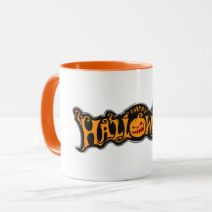 Mug Argent encadré Happy Halloween Ruby Eyed Citrouill