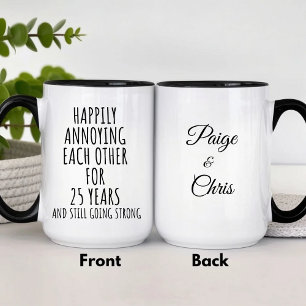 Mug Argent Fun Funny 25e Anniversaire pour les Cou