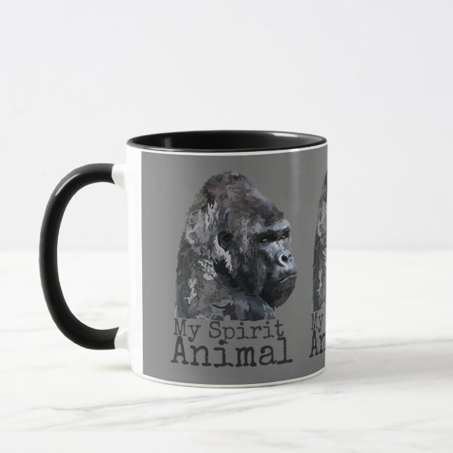 Mug Argent Gorille Spirit Animal (Gauche)