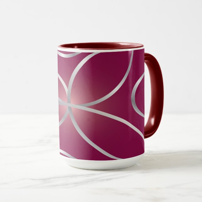 Mug Argent sur magenta (Devant droit)