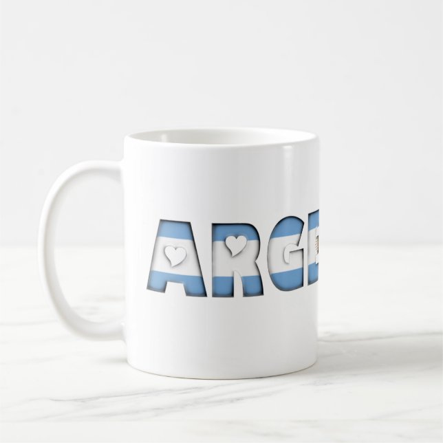Mug Argentine - Typographie des couleurs du drapeau (Gauche)