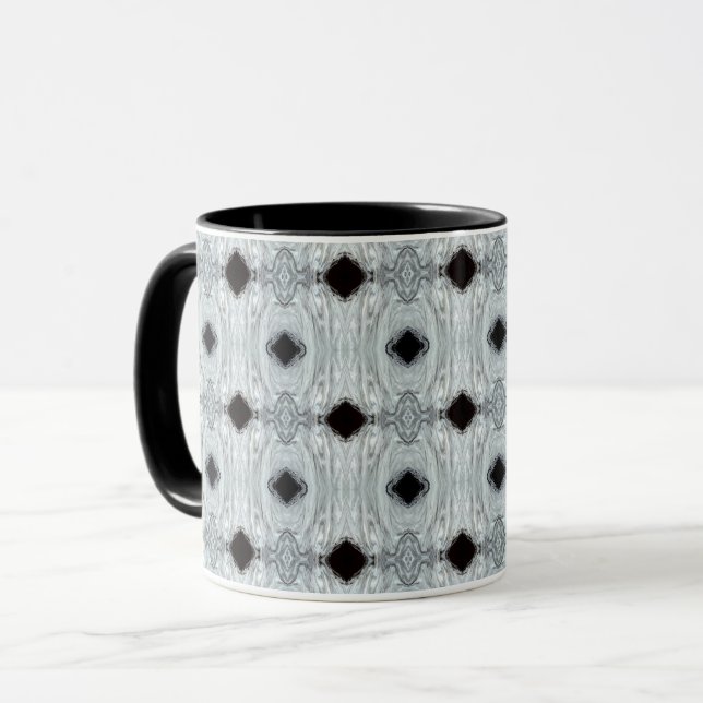 Mug Argentum Gris et Noir Abstrait Acrylique Fluid Art (Devant gauche)