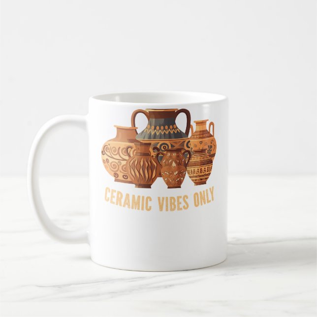 Mug Argile de poterie d'artiste drôle (Gauche)
