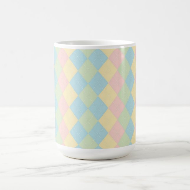 Mug Argyle spring pastel colored pattern (Centre)
