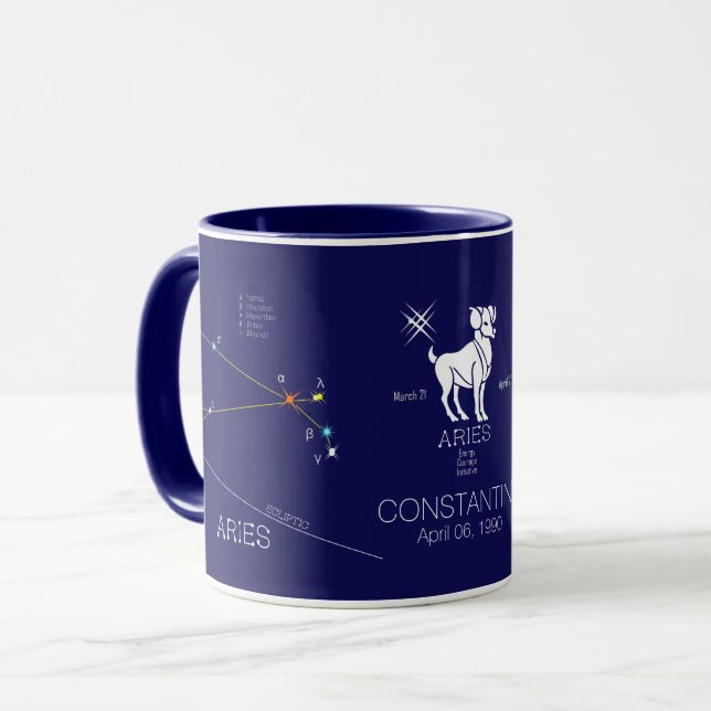 Mug Aries de Zodiac Constellation (Devant gauche)