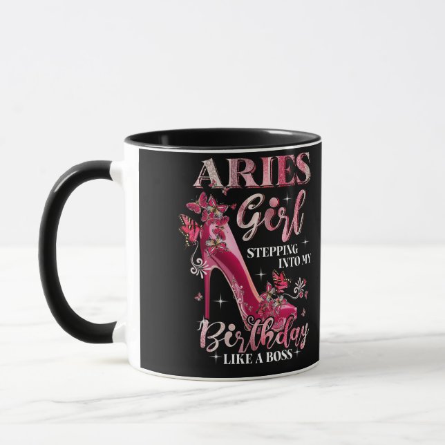 Mug Aries Girl Entrant Dans Mon Anniversaire Comme Un  (Gauche)