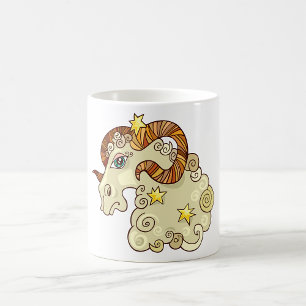 Mug Aries Zodiac Ram Coloré Astrologique