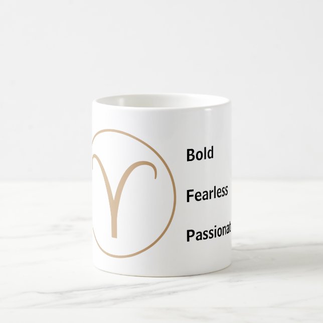 Mug Aries Zodiac Traits Bold Fearless Passionate (Centre)