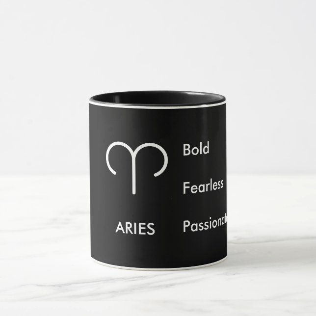 Mug Aries Zodiac Traits Bold Fearless Passionate (Centre)
