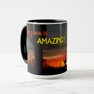 Mug "Arizona is Amazing !" Cactus Sunset Sonoran