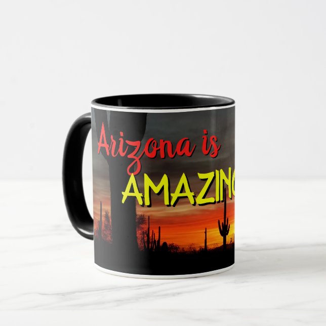 Mug "Arizona is Amazing !" Cactus Sunset Sonoran (Devant gauche)