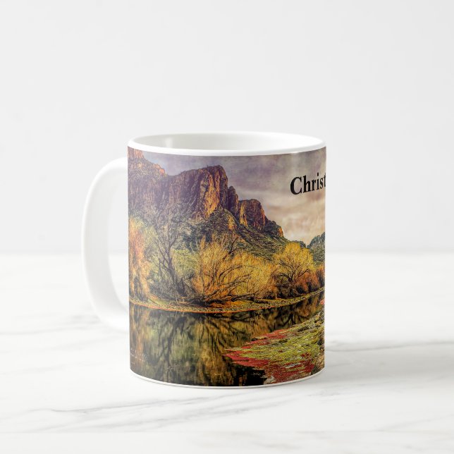 Mug Arizona River Sonoran Desert Mountains Art numériq (Devant gauche)