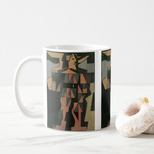 Mug Arlequin de Juan Gris, Cubisme Vintage Art (Avec donut)
