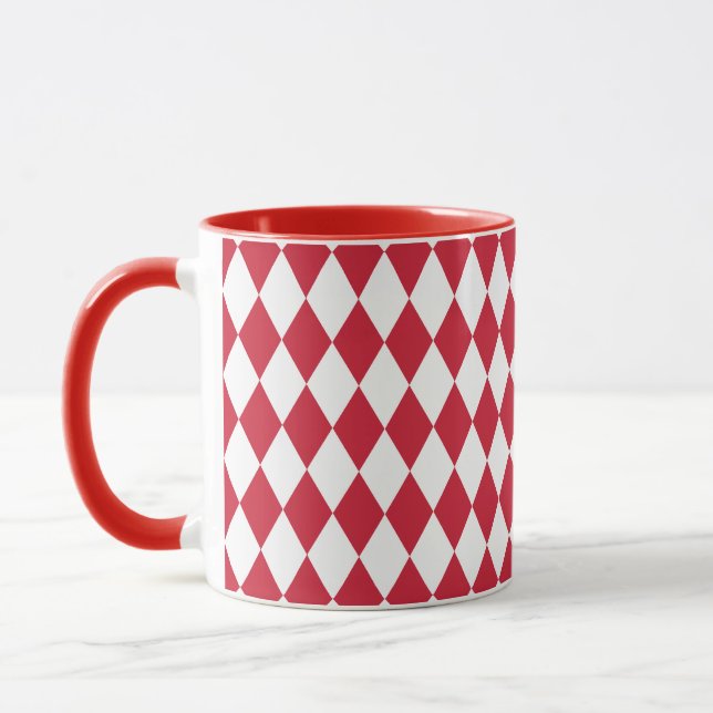 Mug Arlequin rouge et blanc (Gauche)