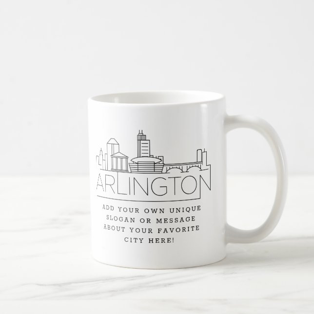 Mug Arlington Stylisé Skyline | Slogan personnalisé  (Droite)