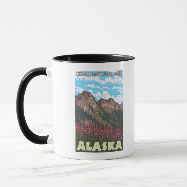 Mug Armes à feu et montagnes - Parc Denali Nat'l, (Gauche)