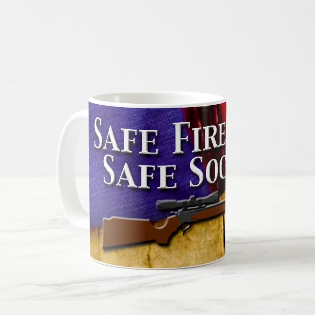 Mug Armes à feu sûres, société sûre (Devant gauche)