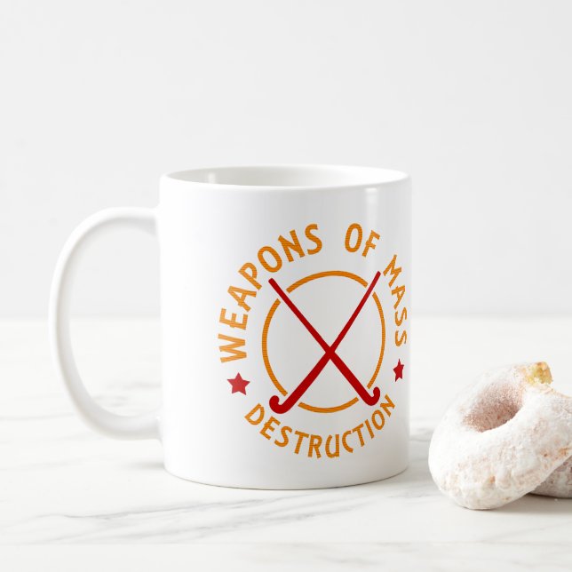 Mug Armes de destruction de hockey sur gazon (Avec donut)