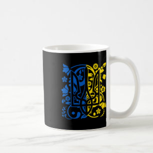 Mug Armoiries de l'Ukraine Trident Floral Ukrainien