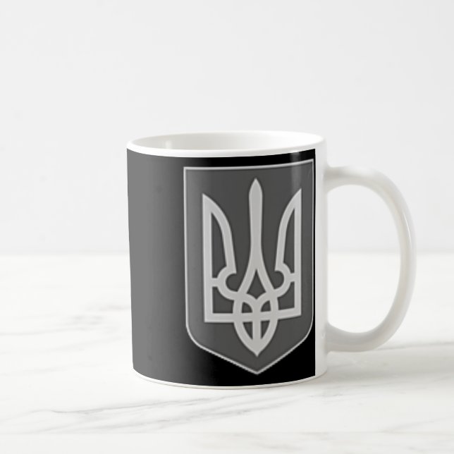 Mug Armoiries d'Ukraine Emblème de trident argenté Zel (Droite)