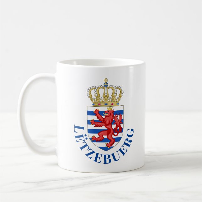 Mug Armoiries luxembourgeoises (avec nom en dessous) (Gauche)