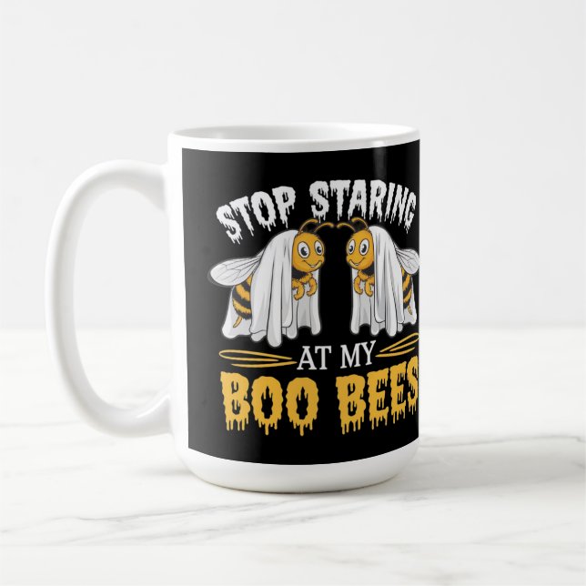 Mug arrête de regarder mes abeilles chéries design mig (Gauche)