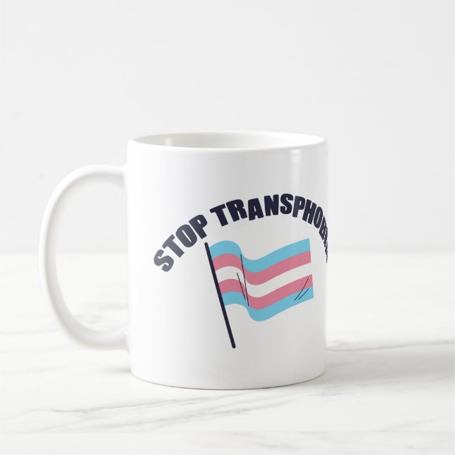 Mug Arrêter la boue de transphobie (Gauche)