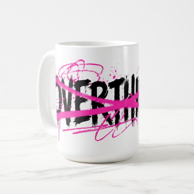 Mug Arrêtez de trop réfléchir & commencez à vivre (Devant gauche)