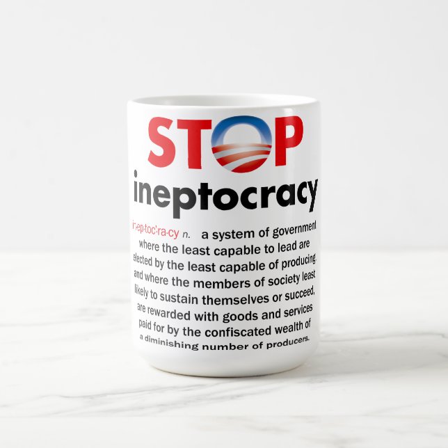 Mug Arrêtez Ineptocracy d'Obama (Centre)