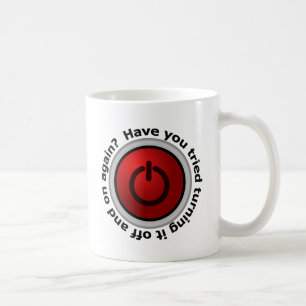 Mug Arrêtez-le dessus et - logo de bouton
