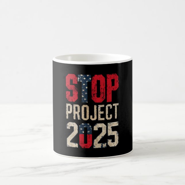 Mug Arrêtez le Projet 2025 Trump Biden Vintage (Centre)